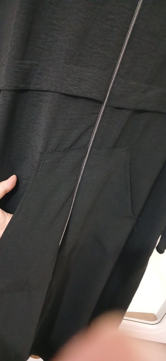 Siyah Uzun Fermuarlı Kadın ferace - Görsel 4