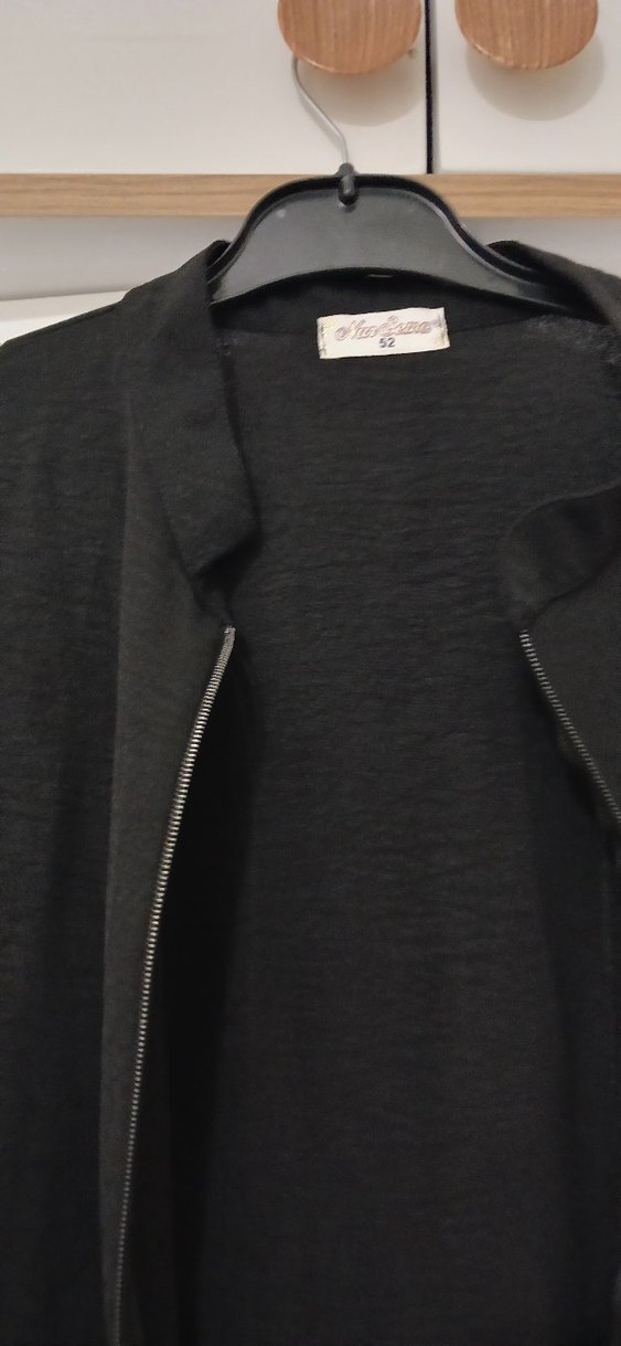 Siyah Uzun Fermuarlı Kadın ferace - Görsel 3