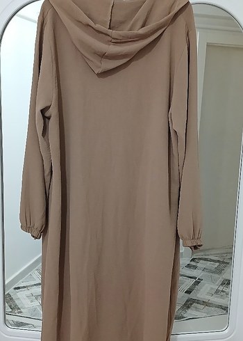 Bej Kapüşonlu Uzun Kadın ferace - Görsel 2