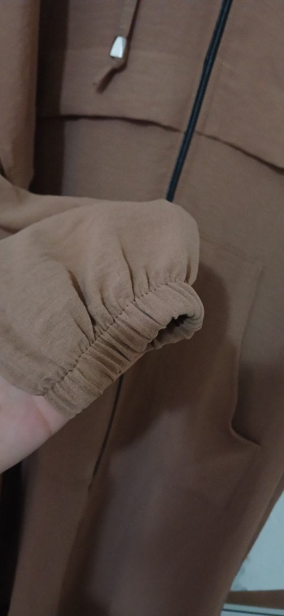 Bej Kapüşonlu Uzun Kadın ferace - Görsel 5