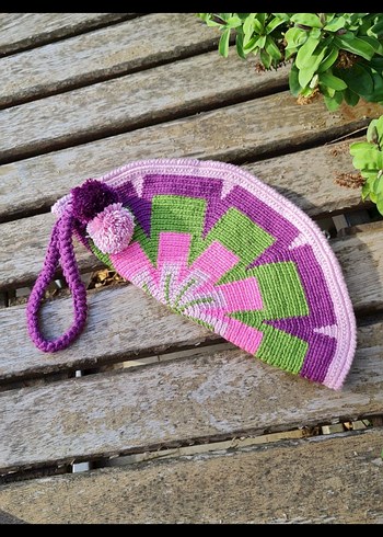 Wayuu Mochila Renkli Örgü Bohem Kadın Portföy Çanta
