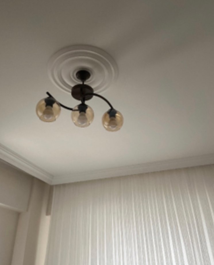 Gri Üçlü Camlı Sarkıt Lamba - Görsel 2