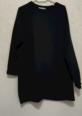 Diğer Siyah Baskılı Kadın Sweatshirt Midi Boy