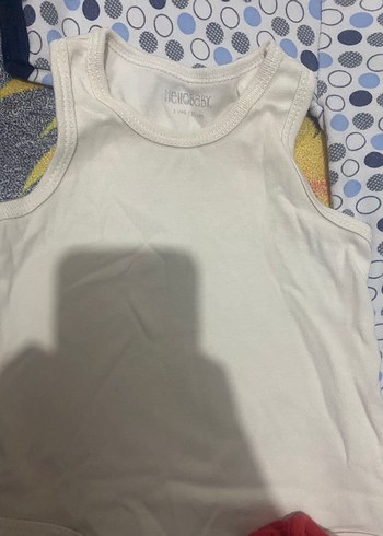 Pamuklu Kolsuz Bebek Body Seti, Renkli Desenli - Görsel 2