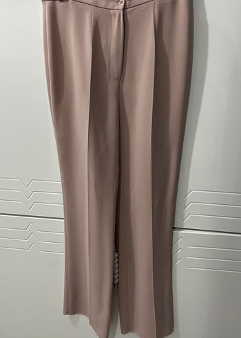 Somon rengi Düğmeli Kadın Kumaş Pantolon - Görsel 2