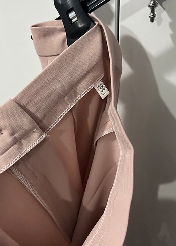 Somon rengi Düğmeli Kadın Kumaş Pantolon - Görsel 3