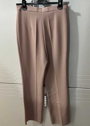 Somon rengi Düğmeli Kadın Kumaş Pantolon - Görsel 4