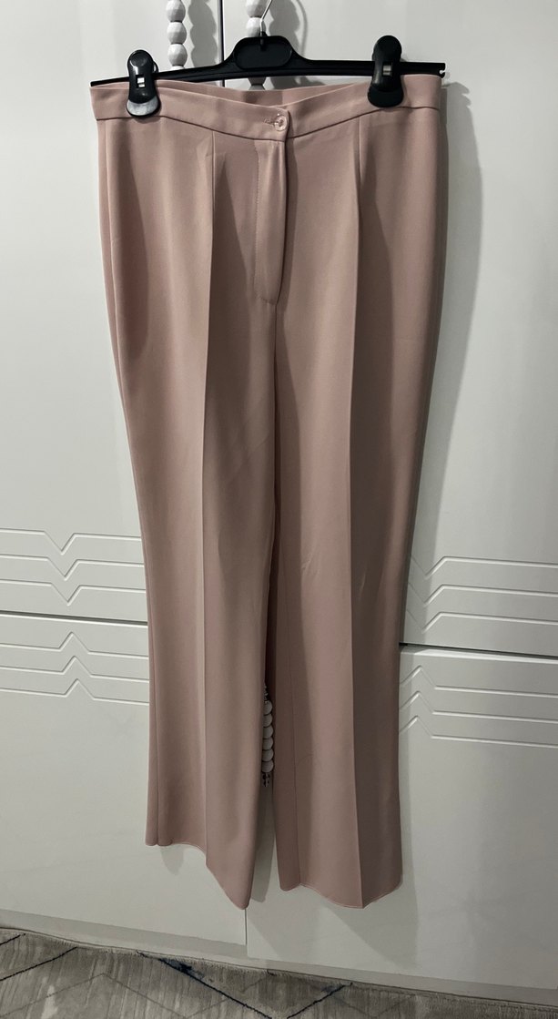 Somon rengi Düğmeli Kadın Kumaş Pantolon - Görsel 2