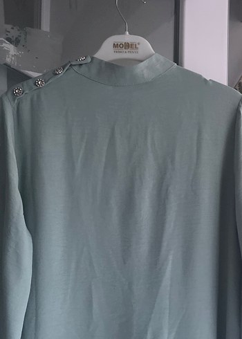 Bej Uzun Kollu Rahat Kesim Kadın Elbise - Görsel 6