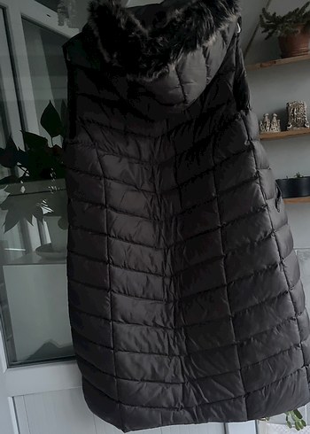 Kürklü Siyah Uzun Kadın Yelek - Görsel 3