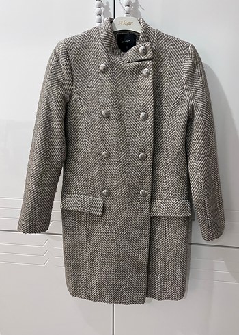 Balık sırtı desenli uzun kaban - Görsel 3