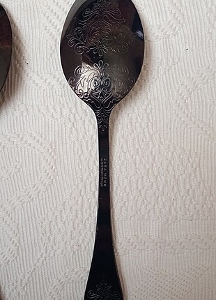 Zara Home yeni sıfır orijinal siyah kabartmalı yemek kaşığı