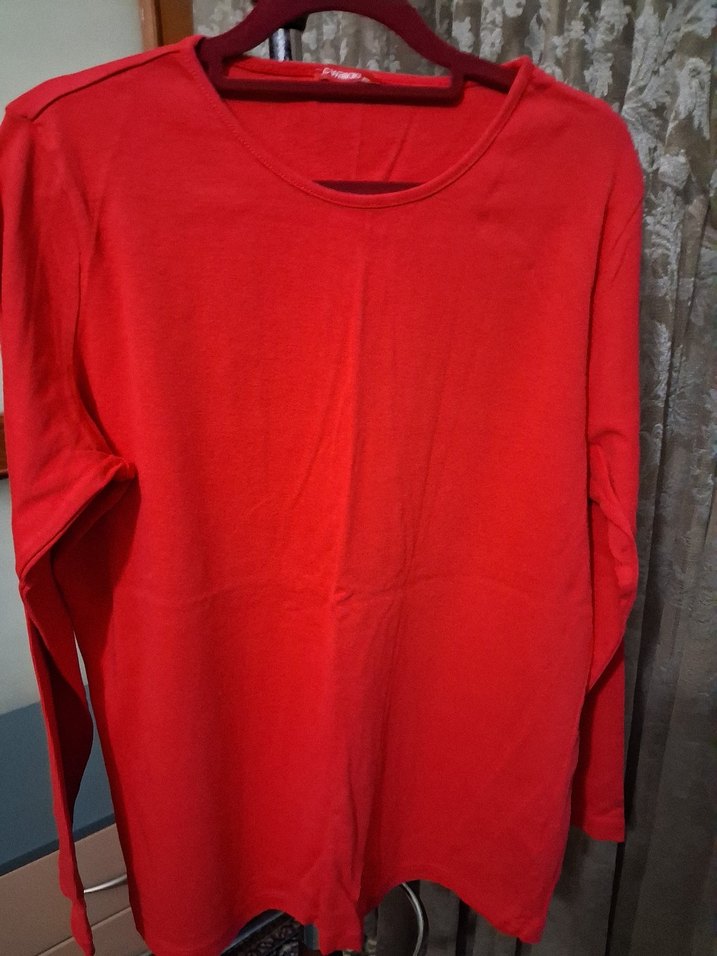 Turuncu, uzun kollu pamuklu Tişõrt.3×l. - Görsel 2