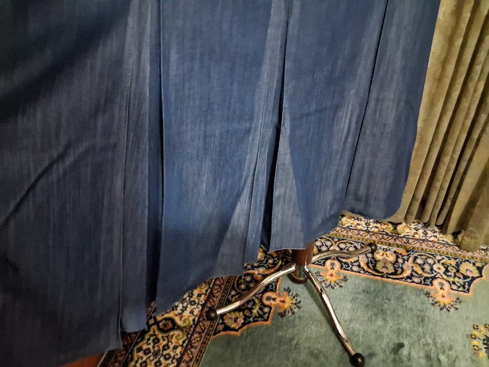 Mavi, Uzun Pileli Denim Kot Etek - Görsel 3