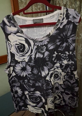 Gri Çiçek Desenli,likralı, triko kumaş. Karton.Standart. - Görsel 2