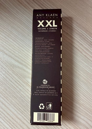 Diğer Any Klaen XXL Hacim ve Uzunluk Maskara Siyah