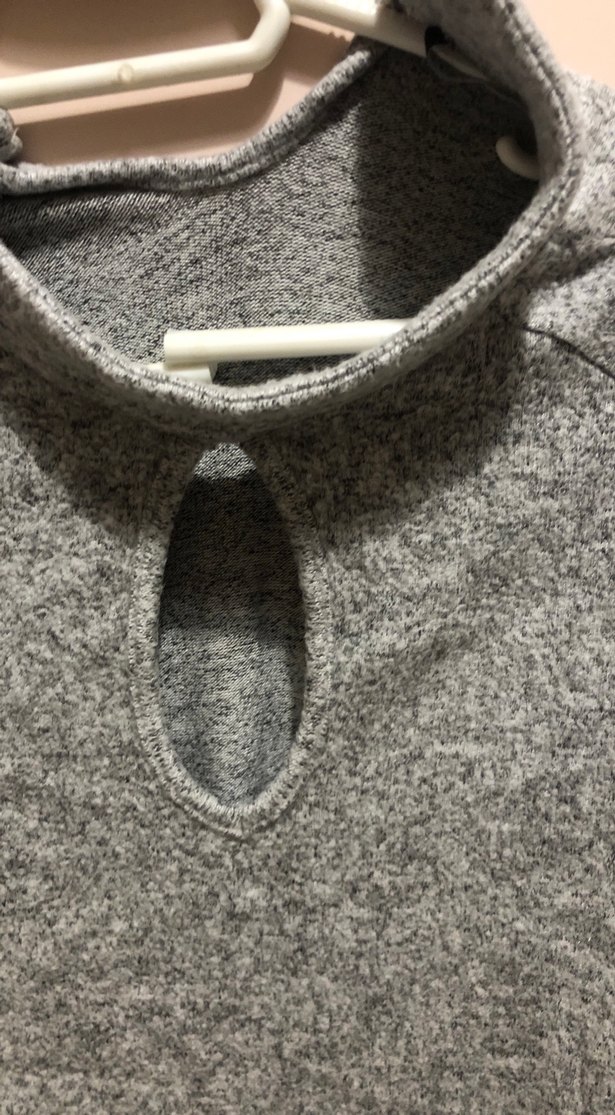 Gri Yarım Boğazlı Triko Kazak - Görsel 2