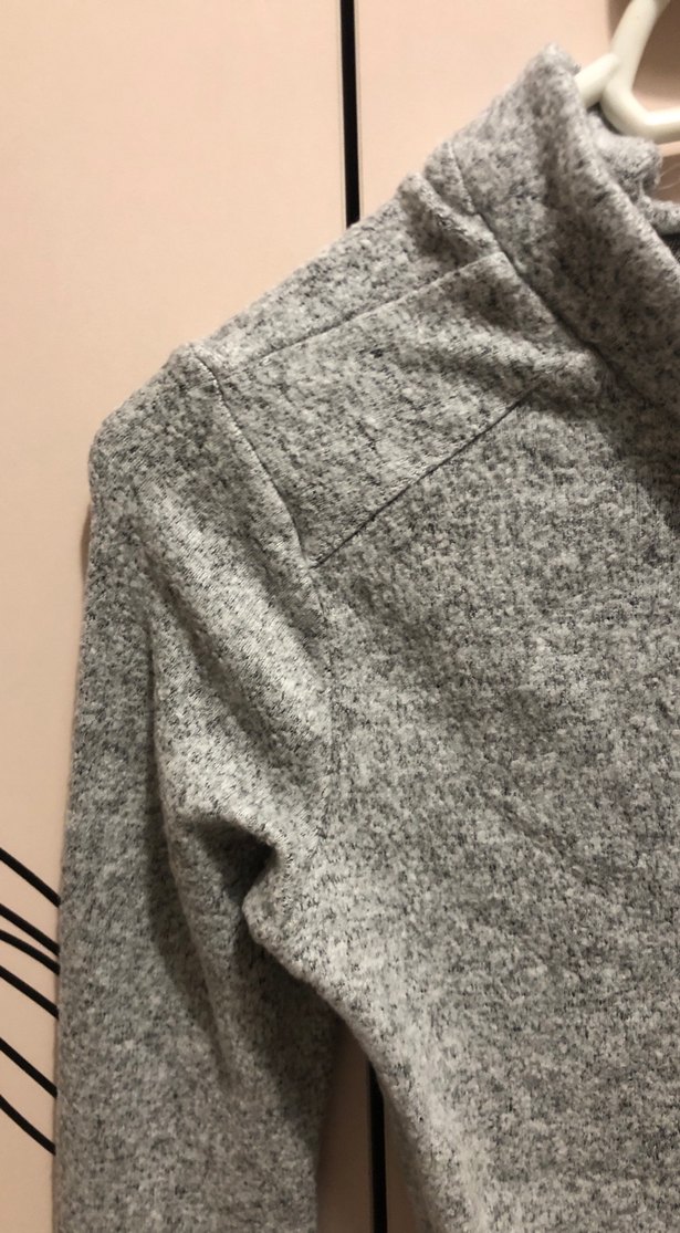 Gri Yarım Boğazlı Triko Kazak - Görsel 3