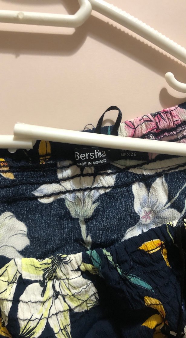 Çiçek Desenli Straplez Uzun Kollu Bluz - Görsel 3