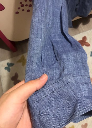 Erkek Keten Uzun Kollu Gömlek - Lacivert - Görsel 3