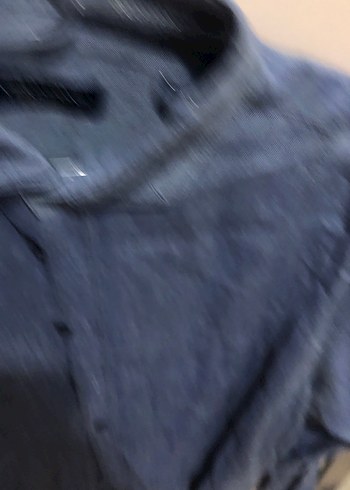 Erkek Keten Uzun Kollu Gömlek - Lacivert - Görsel 2