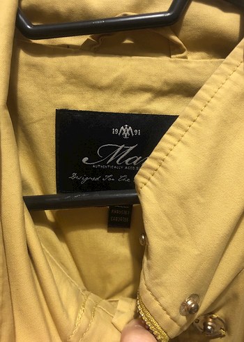 Sarı Düğmeli Midi Kadın Ceket - Görsel 5