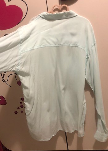 Bebe Mavisi Keten Kadın Gömlek Uzun Kollu - Görsel 5