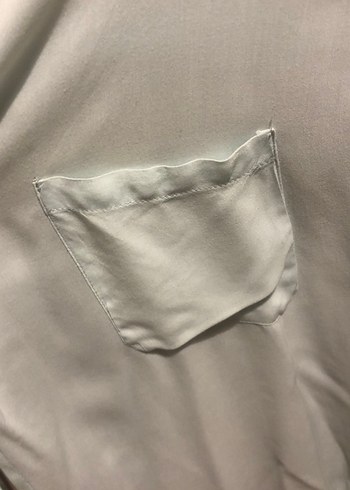 Bebe Mavisi Keten Kadın Gömlek Uzun Kollu - Görsel 2