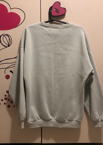 Gri Oversize Kadın Sweatshirt - Görsel 4