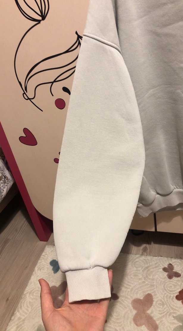 Gri Oversize Kadın Sweatshirt - Görsel 3