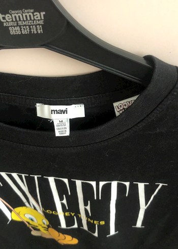 Siyah Tweety Baskılı Kadın Tişört - Görsel 2