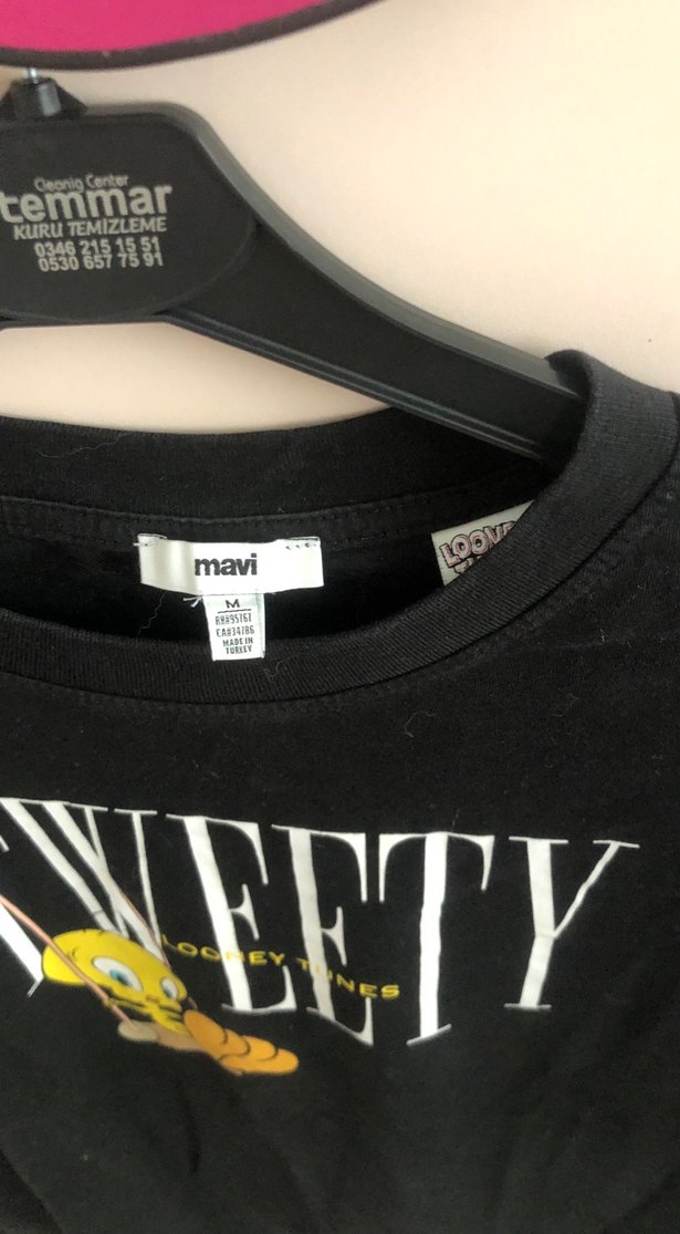 Siyah Tweety Baskılı Kadın Tişört - Görsel 2