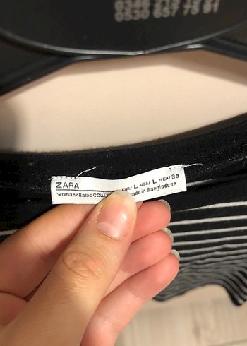 Kadın Siyah Çizgili Kısa Crop Top - Görsel 3