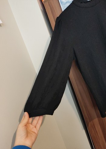 Siyah Kadın Uzun Kollu Salaş Bluz - Görsel 3