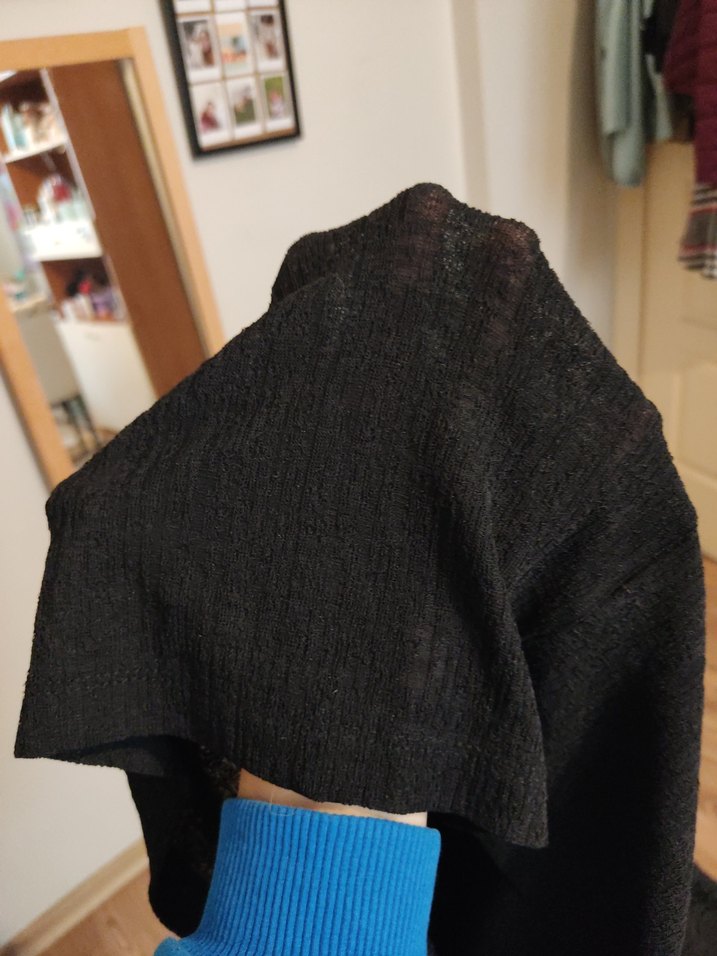 Siyah Kadın Uzun Kollu Salaş Bluz - Görsel 4