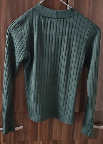 Koton markasi V Yaka Gri Uzun Kollu Triko Kadın Kazak - Görsel 4