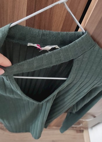 Koton markasi V Yaka Gri Uzun Kollu Triko Kadın Kazak - Görsel 3