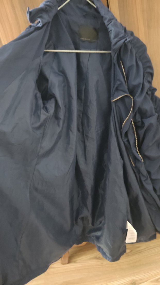 Lacivert Uzun Kadın Ceket Fermuarlı - Görsel 5