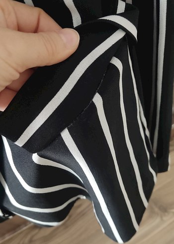 Ambar markasi Siyah Çizgili Kadın Blazer - Görsel 2