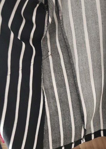 Ambar markasi Siyah Çizgili Kadın Blazer - Görsel 4