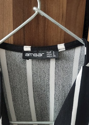 Ambar markasi Siyah Çizgili Kadın Blazer - Görsel 3