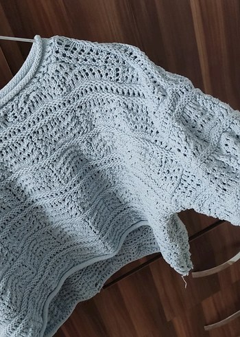 mavi Bohem Örgü Kadın Kazak - Görsel 2