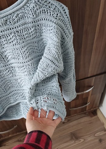 mavi Bohem Örgü Kadın Kazak - Görsel 5