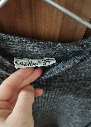 Gri Uzun Triko Kadın Elbise - Görsel 3