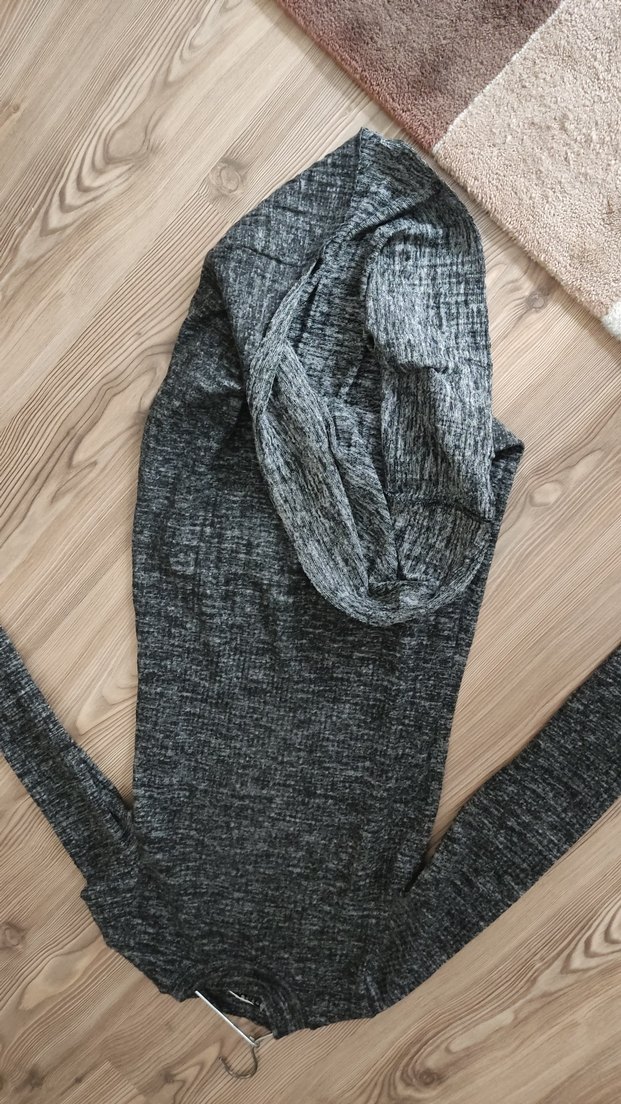 Gri Uzun Triko Kadın Elbise - Görsel 5