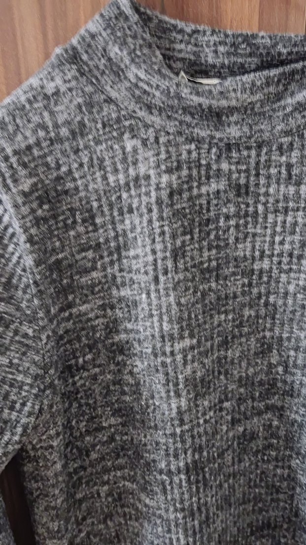 Gri Uzun Triko Kadın Elbise - Görsel 2