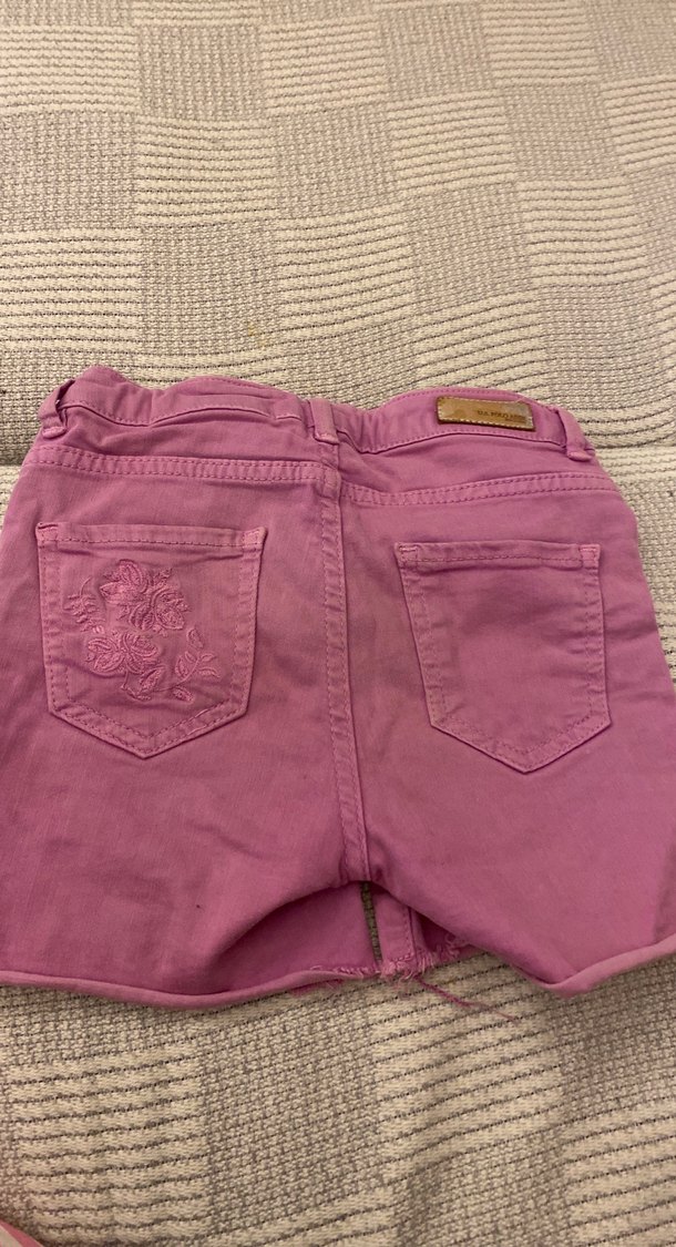 Nakışlı Pembe Bohem Denim Şort - Görsel 2