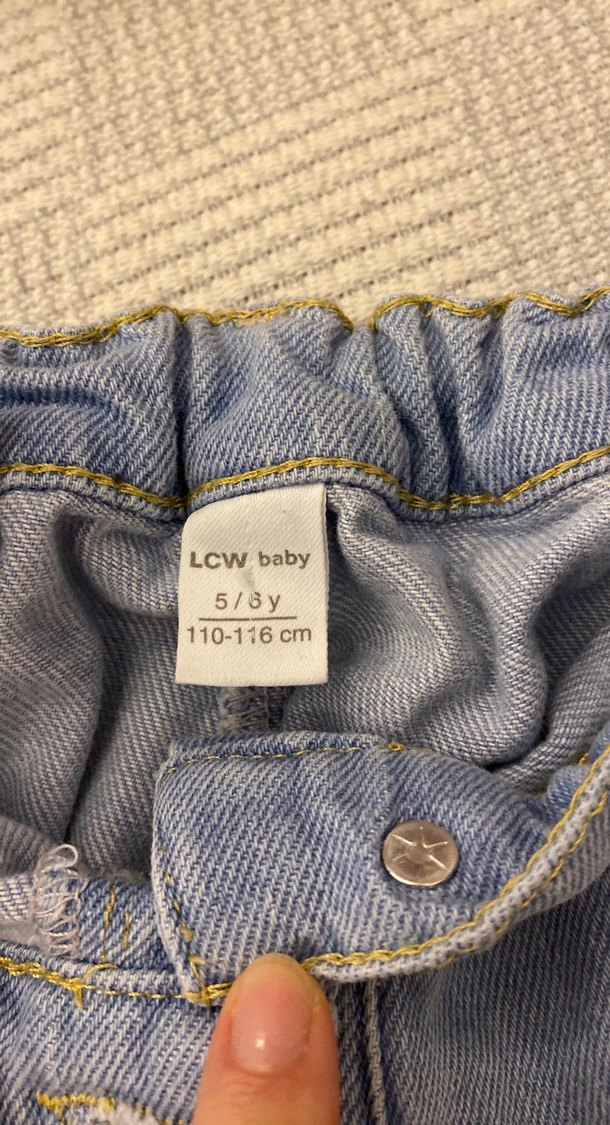 Gri Bol Kesim Kız Kot Pantolon - Görsel 3