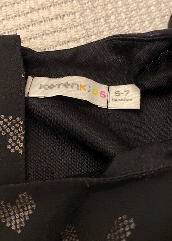 Kız Çocuk Siyah V Yaka Fırfırlı Elbise Şifon - Görsel 2