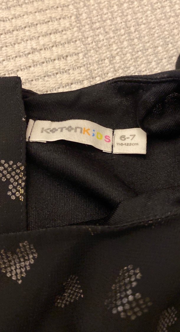 Kız Çocuk Siyah V Yaka Fırfırlı Elbise Şifon - Görsel 2